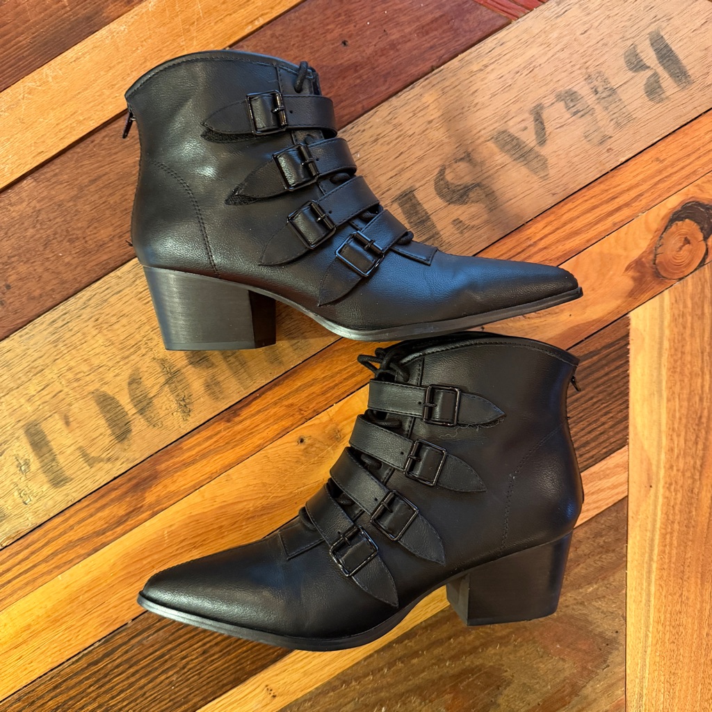 Rare Strange Cult Cvlt Coven Low Bootie All Black Womens 9